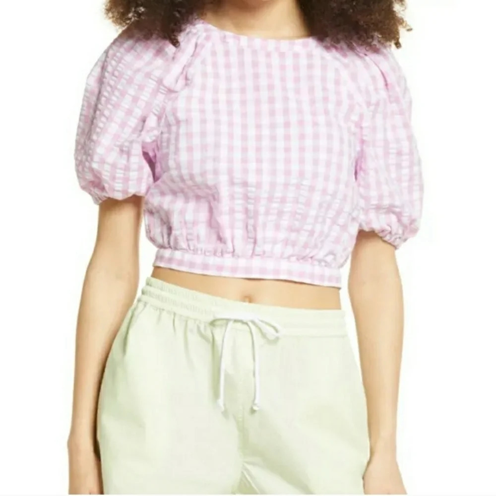 BP Gingham Open Back Crop Top - Picture 2 of 8